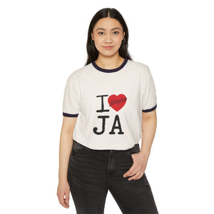 I Love JA Ringer Tee - JAHMAYCA