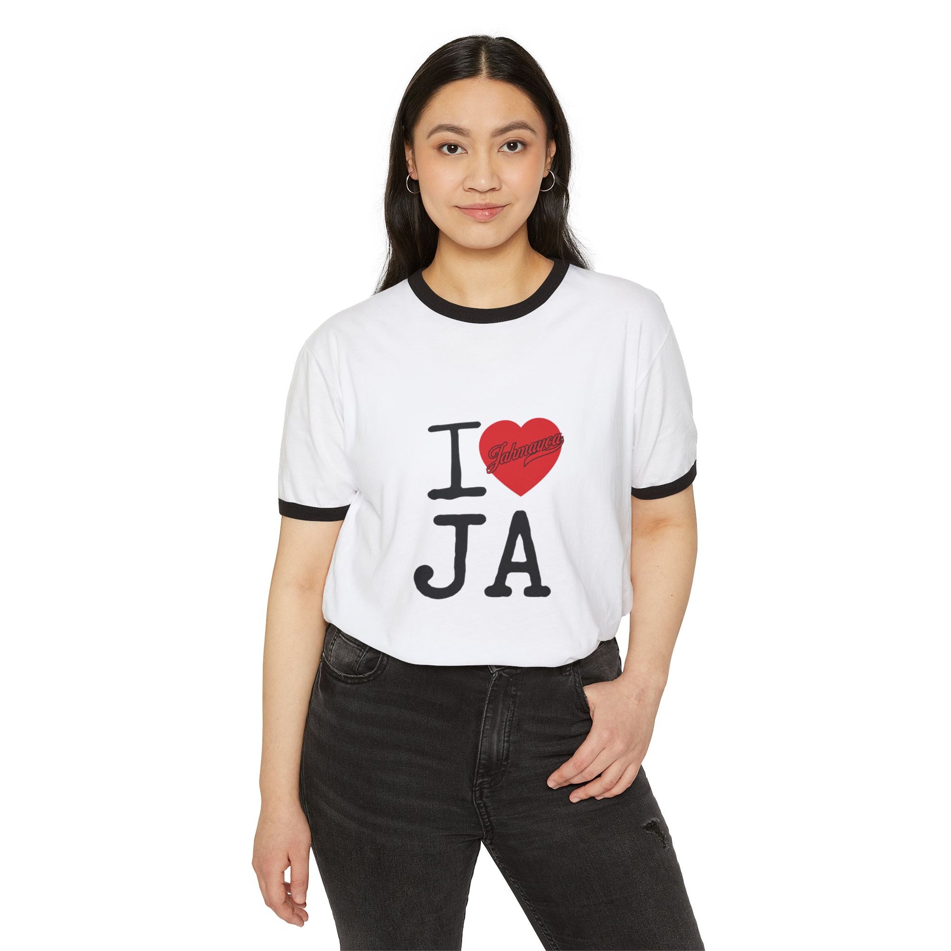 I Love JA Ringer Tee - JAHMAYCA