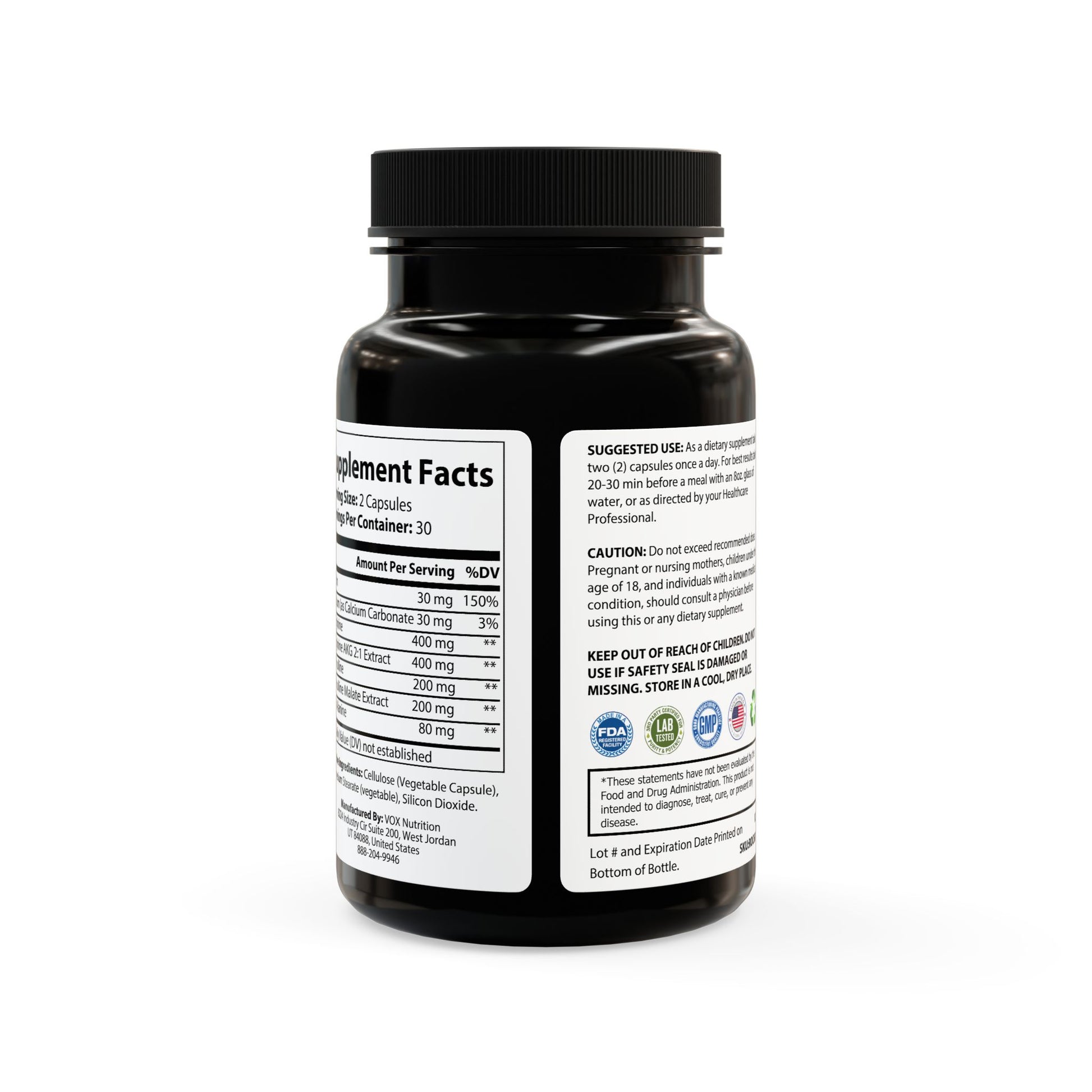 L-Arginine Supplement (60 Capsules) - JAHMAYCA