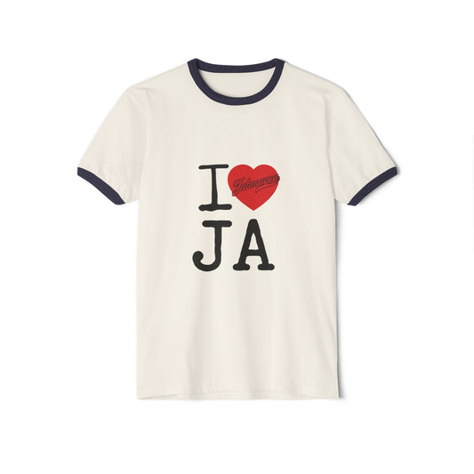 I Love JA Ringer Tee - JAHMAYCA