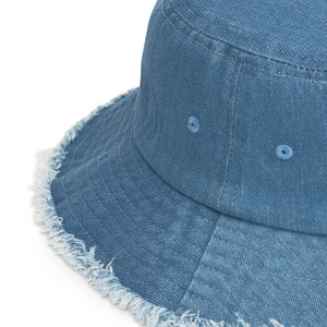 I ❤️ JA Distressed denim bucket hat